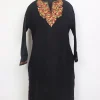 Ibtisam Black Kashmiri Girls Pheran in Cashmilon Wool with Aari Work (12 to 13Y)