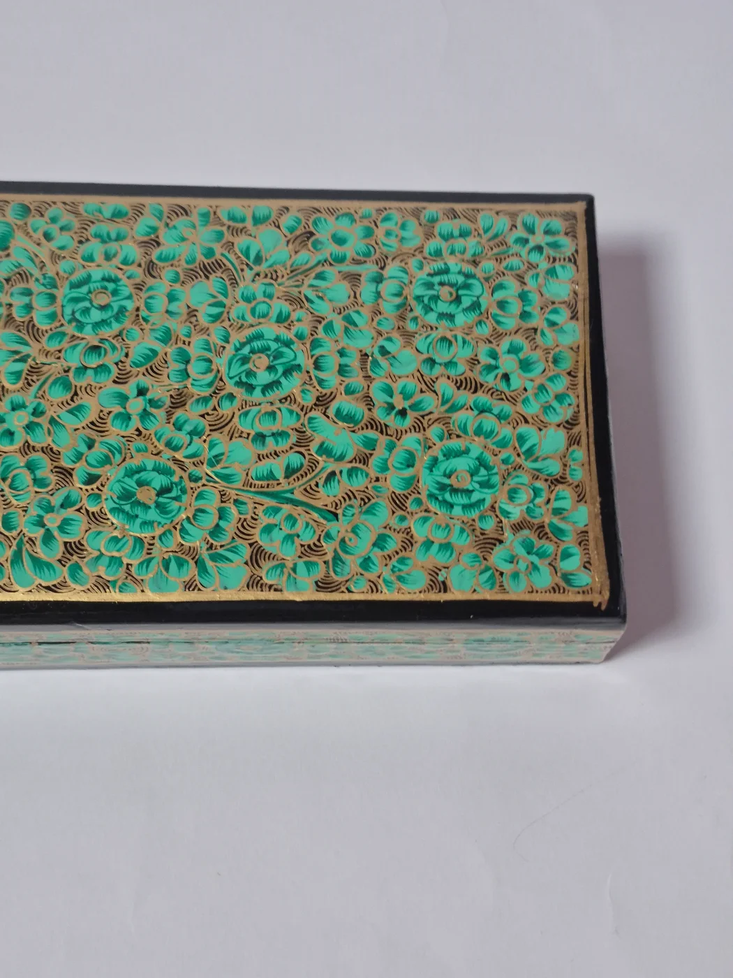 Inara Kashmiri Paper Mache Flat Meter Box 7x4 inches - Image 2