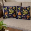 Inara Kashmiri Blue Handmade Chain Stitch Silk Thread Cushion Cover | Set of 2| 12*12 Inches