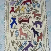 Jungle E Manzar Kashmiri Wool Embroidered Multicolour Namda Rug 3×2 Feet