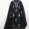 Kamal Kashmiri 3pc Hand Sozni Paper Machie Style Black Pheran Set in Raffal Wool