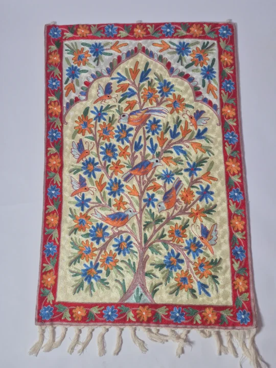 Kashmiri Wall Hanging Handmade  In Silk Thread Chain Stitch |Tree Of Life | Gulzaar | 3*2ft