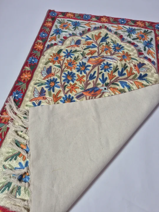 Kashmiri Wall Hanging Handmade  In Silk Thread Chain Stitch |Tree Of Life | Gulzaar | 3*2ft - Image 3