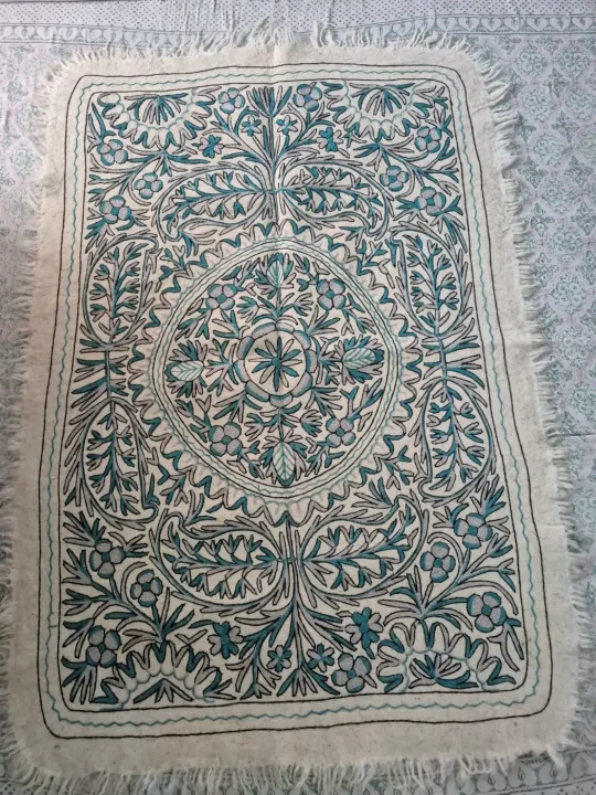 Sediq Kashmiri Handmade 7x5-ft Namda Rug With Embroidery