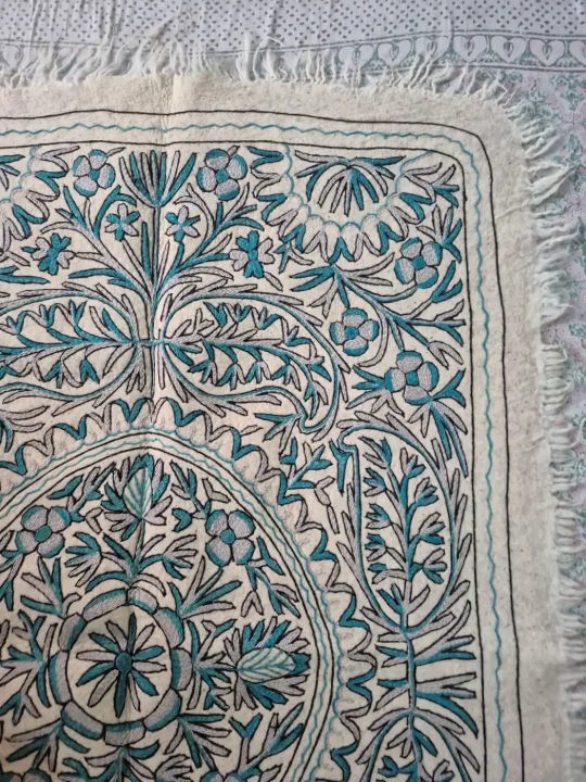 Sediq Kashmiri Handmade 7x5-ft Namda Rug With Embroidery - Image 2