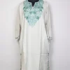 Gulshan Kashmiri Pheran In Cream Cashmilon Wool For Women With Aari Work