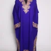 Kashmiri Shams Pheran In Royal-Blue Cashmilon Wool For Women With Aari Embroidery
