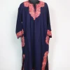 Kashmiri Pheran In Navy-Blue Cashmilon Wool For Women Sara With Aari Work