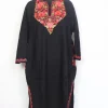Kashmiri Pheran In Black Cashmilon Wool For Women With Aari Work Sana
