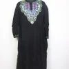 Jehlum Kashmiri Pheran In Black Cashmilon Wool For Women With Aari Work