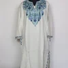 Off-white Kashmiri Pheran In Cashmilon Wool For Women Saba With Aari Kadhai