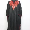 Kashmiri Pheran In Black Cashmilon Wool For Women Sania With Aari Embroidery