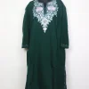 Kashmiri Pheran In Green Cashmilon Wool For Women Shahzad With Aari Work