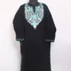 Black Kashmiri Cashmilon Pheran For Women Mehak With Aari Kadhai