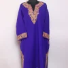 Purple Afroza Kashmiri Cashmilon Pheran For Women Daman With Aari Kaam