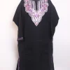 Kashmiri Cashmilon Black Pheran For Women Sonia With Aari Embroidery