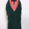 Kashmiri Saleema Cashmilon Green Pheran For Women With Aari Embroidery