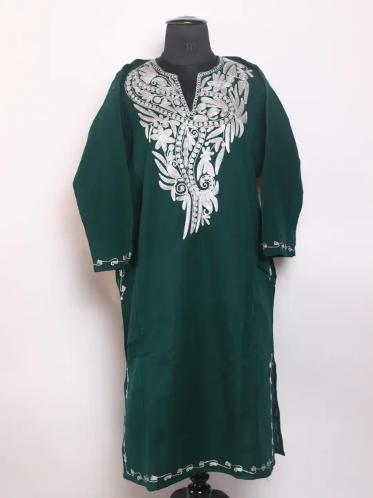 Kashmiri Cashmilon Pheran for Women Noorbagh with Zari Embroidery