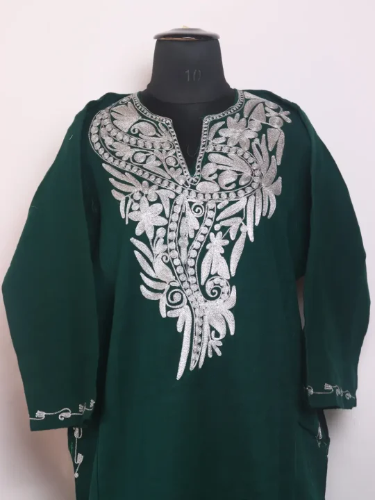 Kashmiri Cashmilon Pheran for Women Noorbagh with Zari Embroidery - Image 2