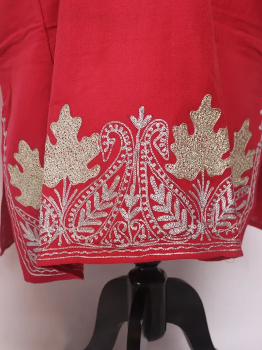 Yasmeena Kashmiri Pink Cashmilon Pheran for Women with Zari Work - Image 3