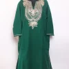 Green Kashmiri Cashmilon Pheran for Women With Zari Work Aabiro