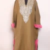 Kashmiri Beige Zooni Cashmilon Pheran for Women With Zari Work