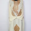 Gulbano Kashmiri Pheran With Botte Tilla Embroidery In Raffal Wool | Cream