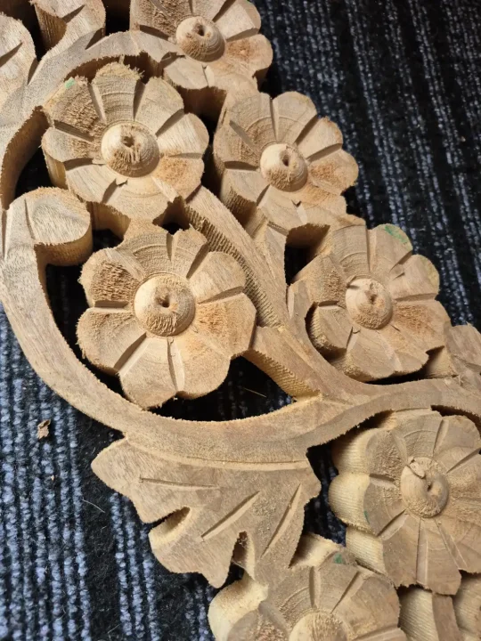 Khyber Kashmiri Wooden Staircase Balusters Hand Carved Design ( Set of 10) - Image 2