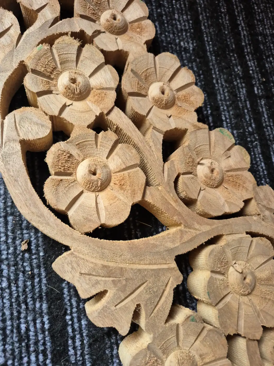 Khyber Kashmiri Wooden Staircase Balusters Hand Carved Design ( Set of 10) - Image 2