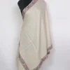 Mah Jabeen Kashmiri Hand Sozn Embroidered Cream Stole
