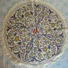 Kashmiri Hand Stitched Namda with Radiating Floral Paisley Artwork and Golden Blossoms – 5x5 Feet