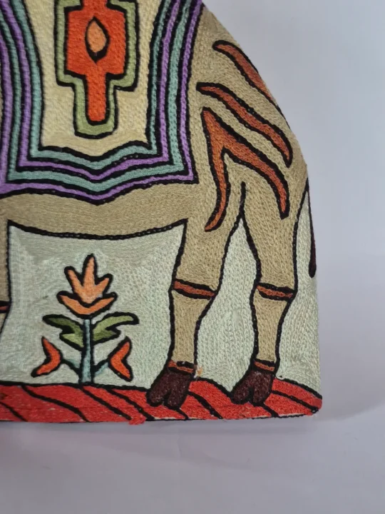 Erisha Kashmiri Handmade Camel Chain Stitch Silk Thread Tea Cozy - Image 2
