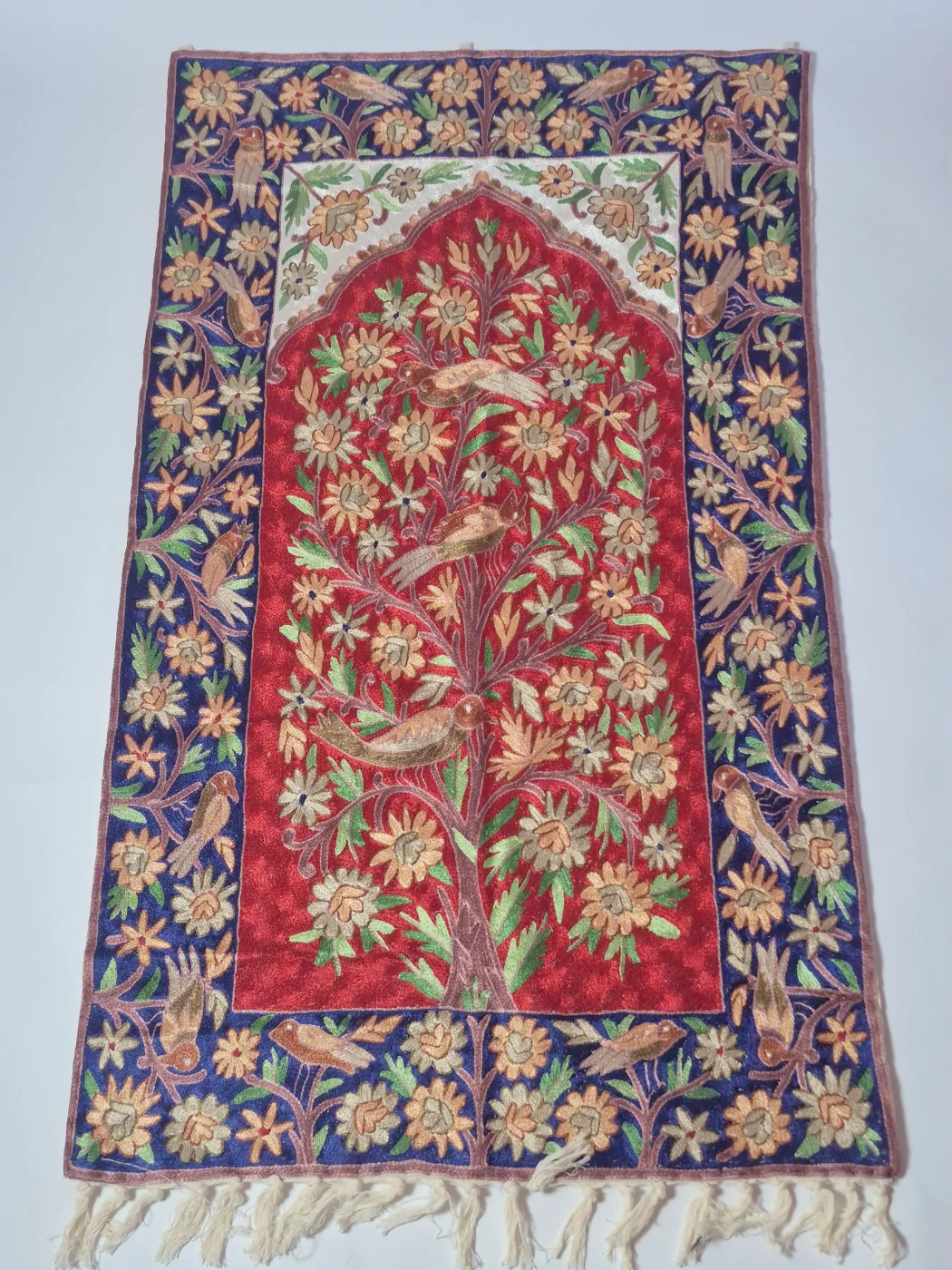 Kashmiri Handmade Rug In Silk Thread Chain Stitch | Ehsan | 4x2.5ft