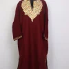 Mariam Aari Embroidered Kashmiri Maroon Cashmilon Pheran