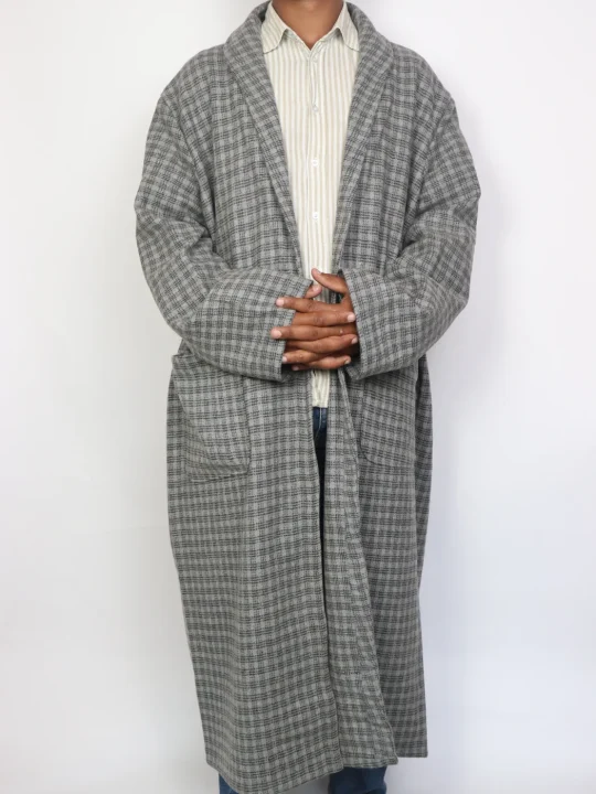 Qais Mens Kashmiri Winter Bathrobe Gown Handloom Tweed - Image 2