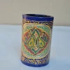 Kashmiri Paper Machie Brush Pen Holder | Naqsh Blue Paisley Design
