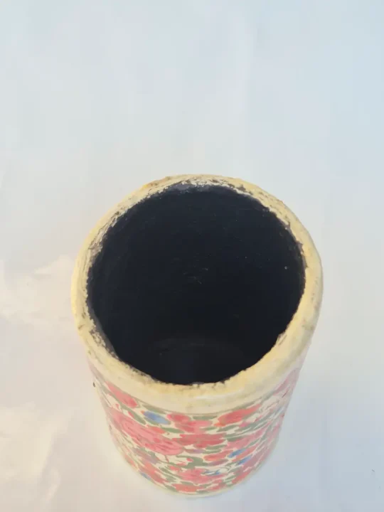 Kashmiri Cream Gulabo Paper Machie Brush Pen Holder With Floral Design - Image 3