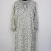 Cream Kashmiri Pheran Raffal In Wool With Hand Sozni Paper Mache Jaal Work | Jabeen