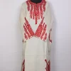 White Kashmiri Pheran Gulnaar with Hand Aari Work in Raffal Wool