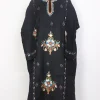 Gurez Raffal Wool Black Kashmiri Pheran With Hand Sozni and Hand Aari Work