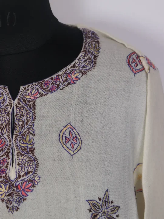 Kashmiri Pheran | Premium Count Wool With Hand Sozni Work | Meher - Image 3