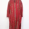 Aira Kashmiri Pheran In Raffal Wool Hand Sozni Paper Mache Side Jaal Work | Red