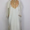 Safa Kashmiri White Pheran with Aari Work in Cashmilon Wool