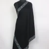 Sunaina Hand Sozni Embroidered Black Kashmiri Stole