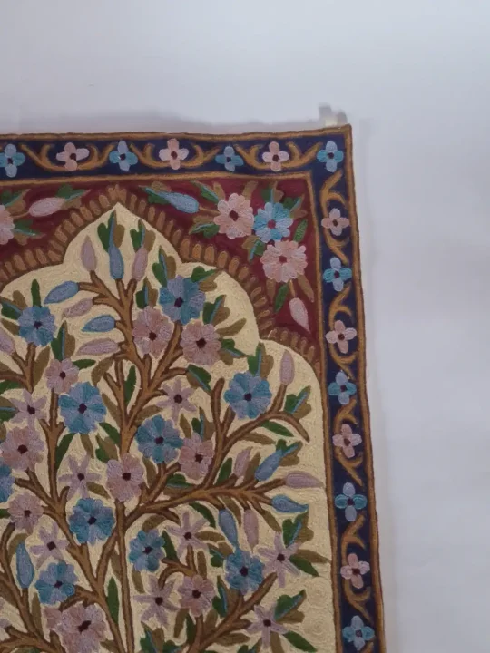 Zunair Chain Stitch Tree of Life Kashmiri Embroidered Wall Hanging 3*2 Ft - Image 2