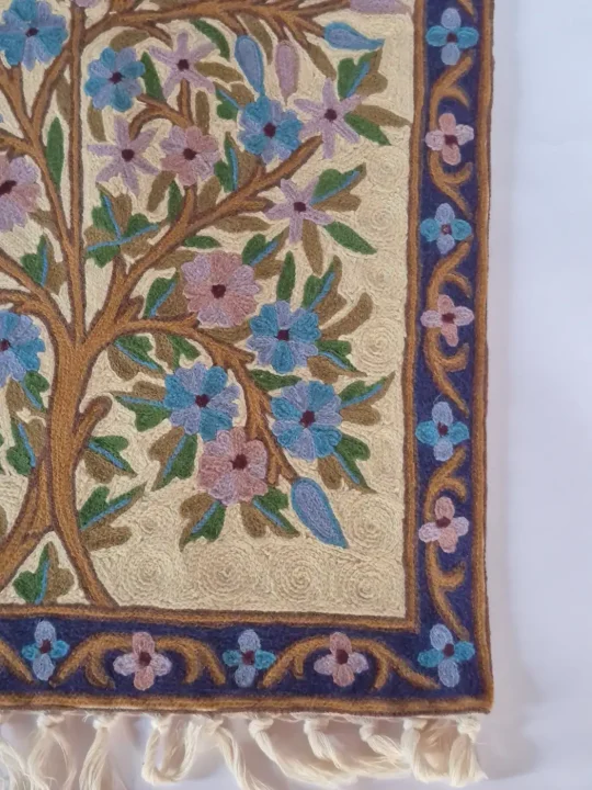 Zunair Chain Stitch Tree of Life Kashmiri Embroidered Wall Hanging 3*2 Ft - Image 3