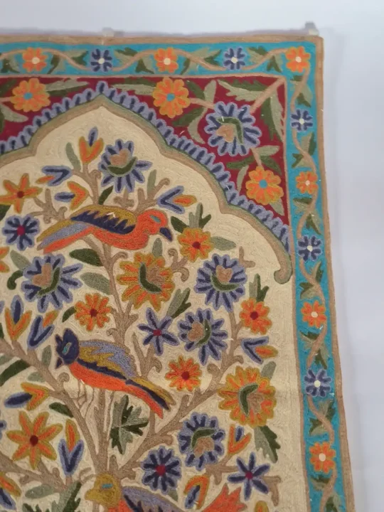 Adeeb Chain Stitch Kashmiri Tree of Life Embroidered Wall Hanging 3*2Ft - Image 2