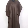 Kashmiri Raees Brown Tweed Hooded Pheran for Men