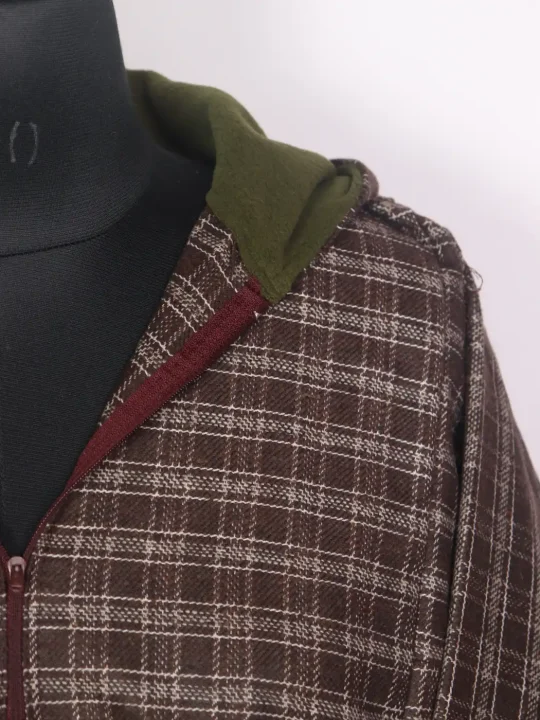 Kashmiri Tweed Fakhri Brown Pheran for Men With Attached Hood - Image 3