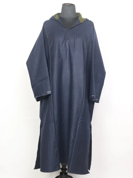 Kashmiri Hooded PheranTweed For Men Azeem Navy Blue